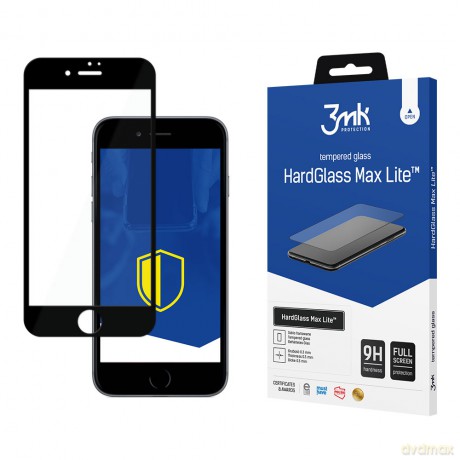 Apple iPhone 7/8 Black - 3mk szkło hybrydowe