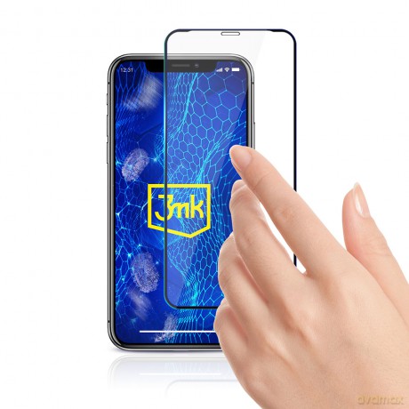 Apple iPhone X Black - 3mk szkło hybrydowe
