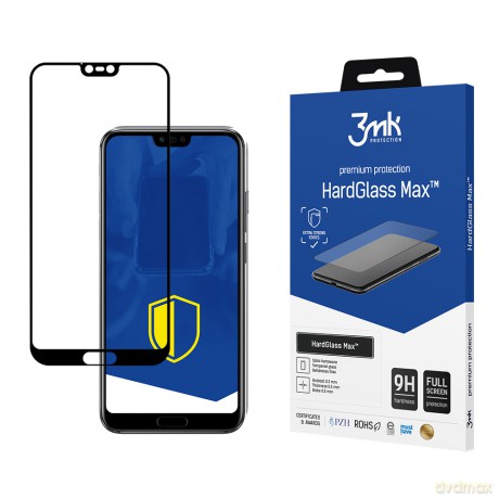 Honor 10 Black - 3mk Max szkło hybrydowe
