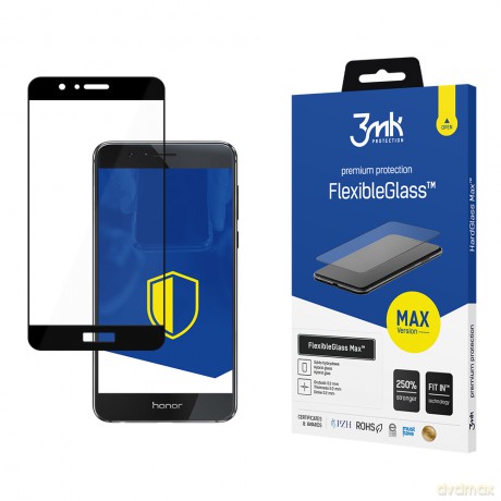 Honor 8 Black - 3mk Max szkło hybrydowe