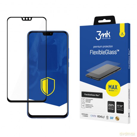 Honor 8x Black - 3mk Max szkło hybrydowe