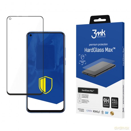 Honor View 20 Black - 3mk Max szkło hybrydowe