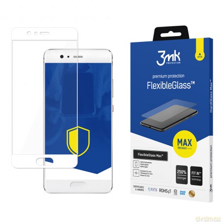Huawei P10 White - 3mk Max szkło hybrydowe