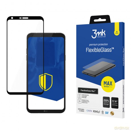 LG Q6 Black - 3mk Max szkło hybrydowe