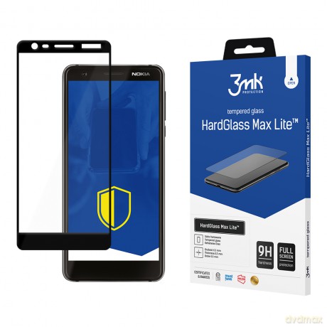 Nokia 3.1 Black - 3mk szkło hybrydowe