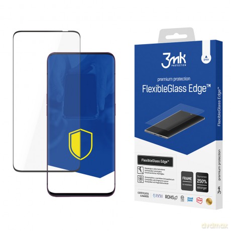Oppo Find X2 black - 3mk Edge szkło hybrydowe