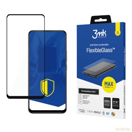 Realme 8 4G Black - 3mk Max szkło hybrydowe
