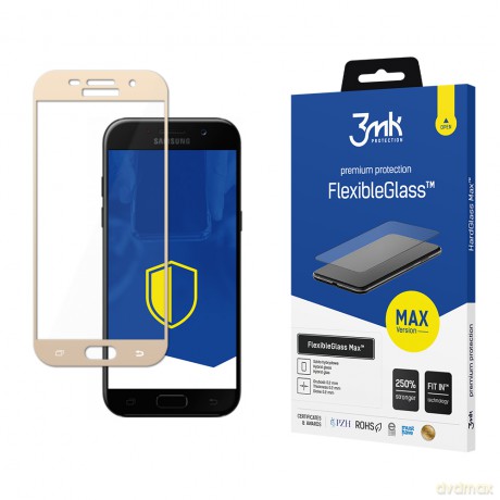 Samsung Galaxy A5 2017 Gold - 3mk Max szkło hybrydowe