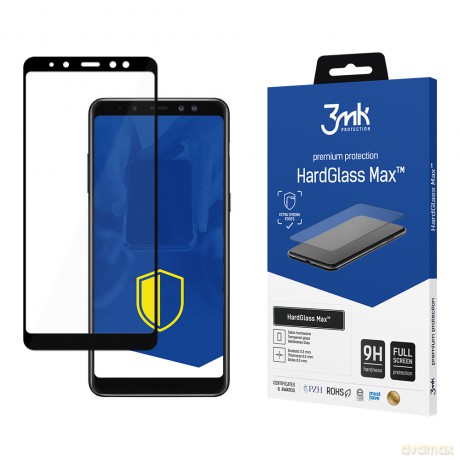 Samsung Galaxy A8 2018 Black - 3mk Max szkło hybrydowe