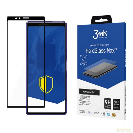 Sony Xperia 1 Black - 3mk Max szkło hybrydowe