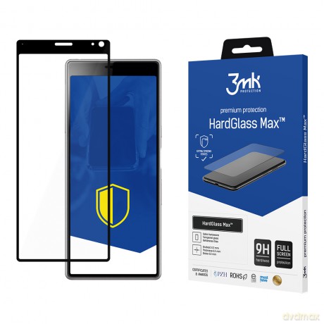 Sony Xperia 10 Black - 3mk Max szkło hybrydowe