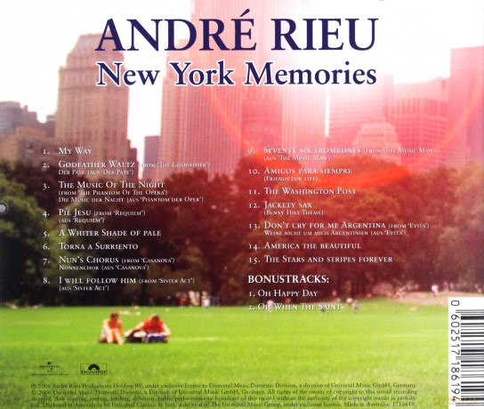 Andre Rieu: New York Memories [CD]