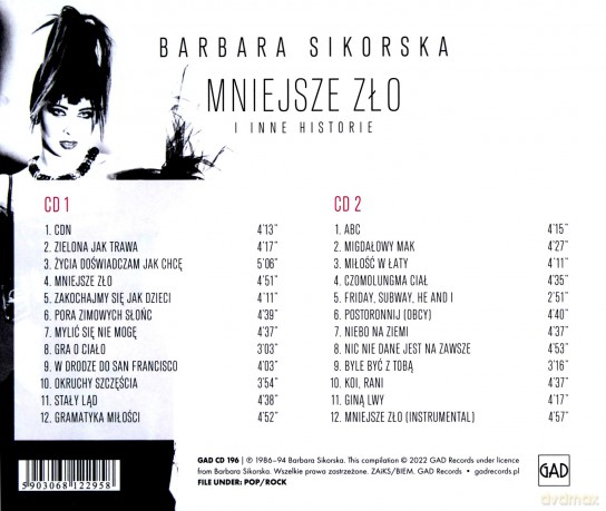 Barbara Sikorska: Mniejsze zło (i inne historie) [CD]
