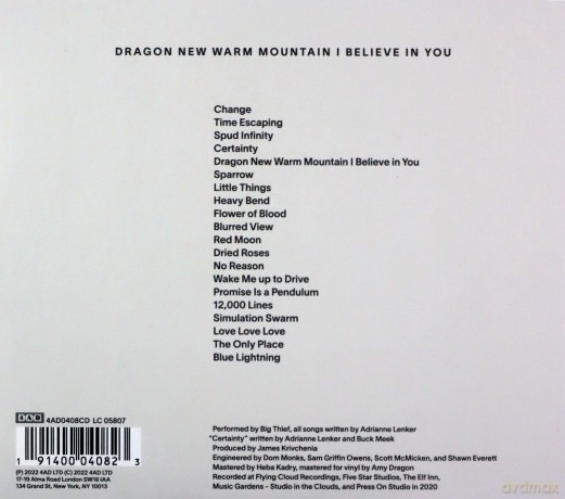 Big Thief: Dragon New Warm Mountain I Believe In You [CD]