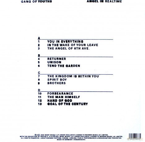 Gang Of Youths: Angel In Realtime (White) [2xWinyl]