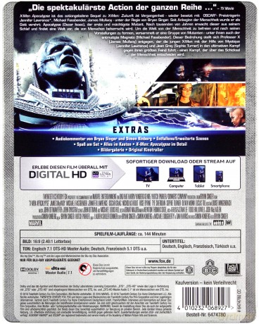 X-Men: Apocalypse (steelbook) [Blu-Ray]