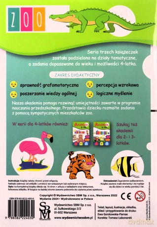 Akademia 4-latka. Zoo - Ewa Gorzkowska-Parnas, Tomasz Parnas [KSIĄŻKA]