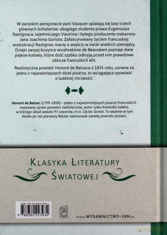Ojciec Goriot - de Balzac Honore [KSIĄŻKA]