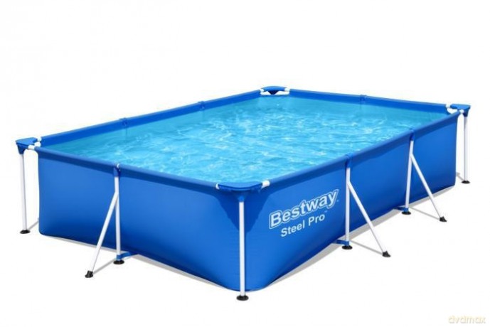 Basen stelażowy STEEL PRO prostokątny z pompą filtracyjną 3.00m x 2.01m x 0.66m