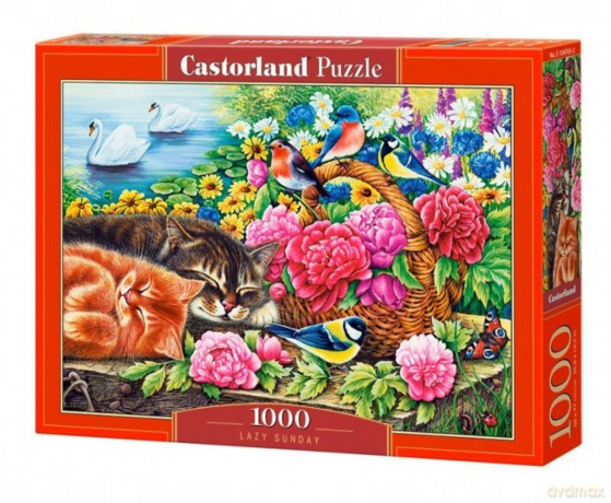 CASTORLAND 1000 el. Koty w kwiatach leniwa niedziela [PUZZLE]