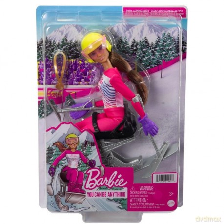 Lalka Barbie Sporty zimowe - Paranarciarka alpejska