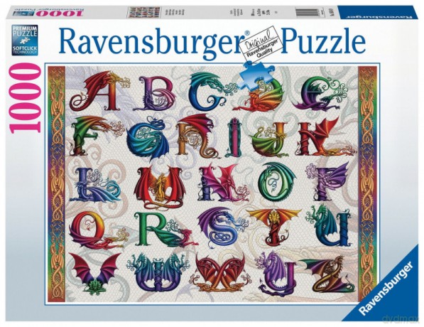 RAVENSBURGER 2D 1000 el. Alfabet smoków [PUZZLE]