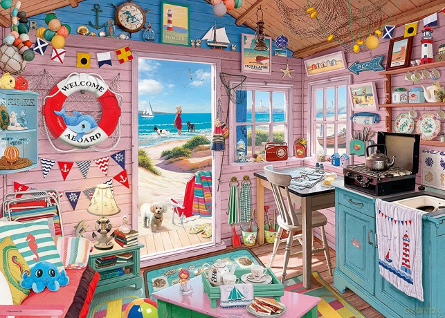 RAVENSBURGER 2D 1000 el. Chatka na plaży [PUZZLE]