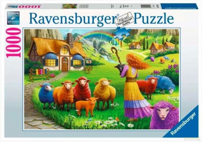 RAVENSBURGER 2D 1000 el. Kolorowa wełna [PUZZLE]