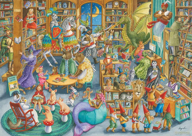 RAVENSBURGER 2D 1000 el. Północ w bibilotece [PUZZLE]