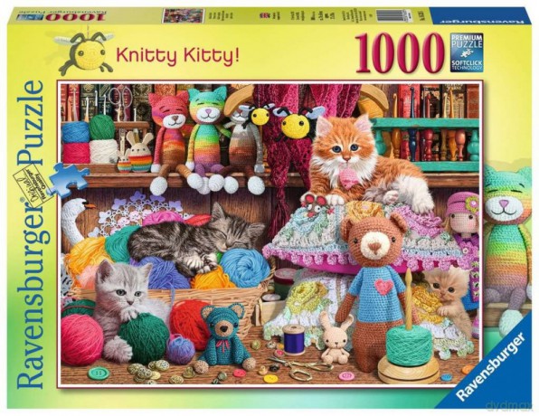 RAVENSBURGER 2D 1000 el. Zaplątane kociaki [PUZZLE]