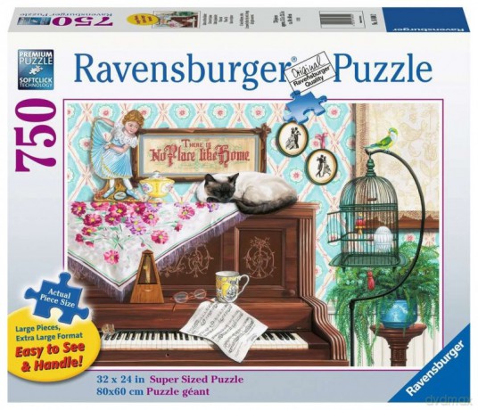 RAVENSBURGER 2D dla seniorów Kot na pianinie 750 el. [PUZZLE]