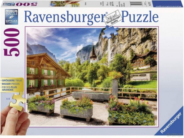 RAVENSBURGER 2D dla seniorów Lauterbrunnen, Szwajcaria 500 el. [PUZZLE]