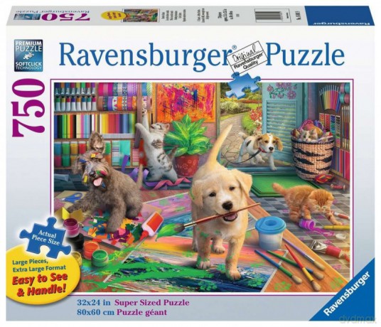 RAVENSBURGER 2D dla seniorów Mali artyści 750 el. [PUZZLE]