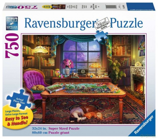 RAVENSBURGER 2D dla seniorów Pokój fana puzzli 750 el. [PUZZLE]