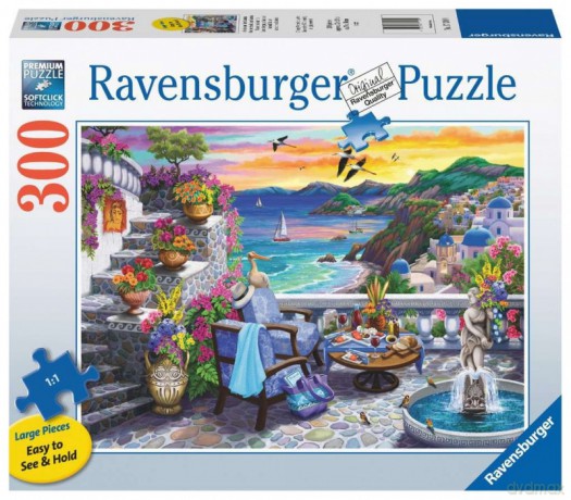 RAVENSBURGER 2D Duży Format Zachód słońca nad Santorini 300 el. [PUZZLE]