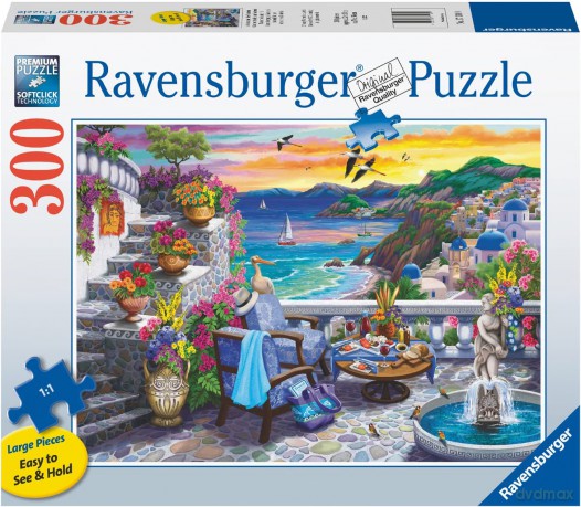 RAVENSBURGER 2D Duży Format Zachód słońca nad Santorini 300 el. [PUZZLE]