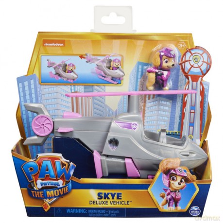Zestaw z figurką Psi Patrol Film Pojazdy Bohaterów Deluxe Skye [FIGURKA]