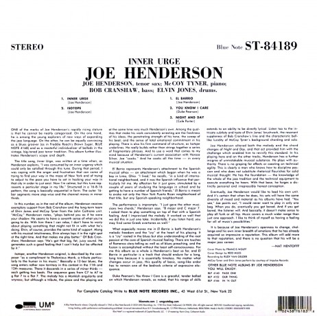 Joe Henderson: Inner Urge Classic Vinyl Reissue [Winyl]