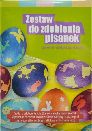 Zestaw do zdobienia pisanek (barwniki, naklejki z postaciami)