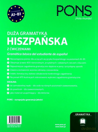 Duża gramatyka hiszpańska z ćwiczeniami Poziom A1-B1 [KSIĄŻKA]