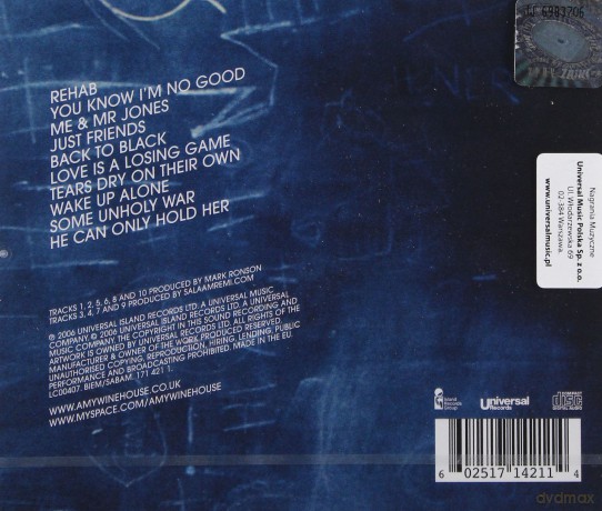 Amy Winehouse: Back to black [CD]