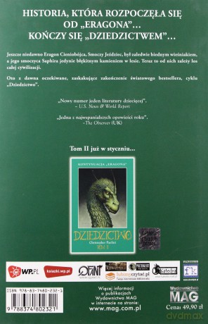 Dziedzictwo Tom I (twarda) - Christopher Paolini [KSIĄŻKA]