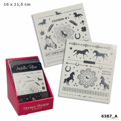 Tatuaże metaliczne z konikami Horses Dreams 6387A