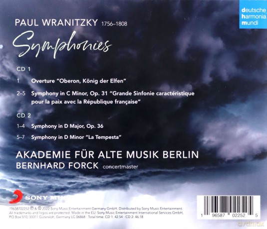 Akademie für Alte Musik Berlin: Paul Wranitzky: Symphonies [2CD]