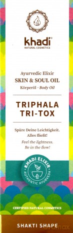 Ajurwedyjski olejek do masażu limfatycznego Khadi - Triphala Tri-tox- Shakti Shape