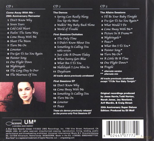 Norah Jones: Come Away With Me - 20th Anniversary (Deluxe) (Limited) [3CD]