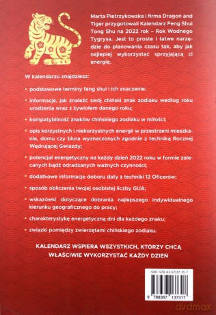 Kalendarz Feng shui Tong Shu 2022 Rok Wodnego Tygrysa [KSIĄŻKA]