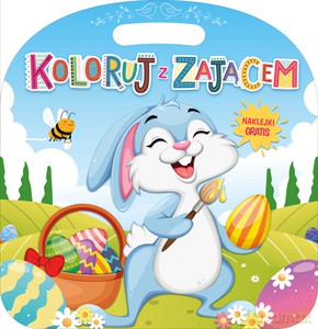 Kolorowanka z naklejkami Koloruj z zającem - Adam Gdula, Katarzyna Ratajszczak [KSIĄŻKA]