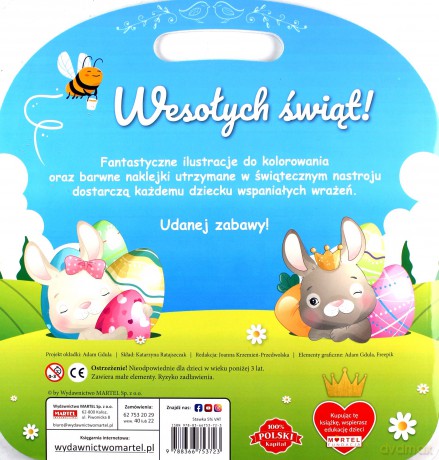 Kolorowanka z naklejkami Koloruj z zającem - Adam Gdula, Katarzyna Ratajszczak [KSIĄŻKA]