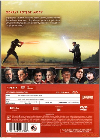 Gwiezdne Wojny Epizod VIII: Ostatni Jedi (Star Wars) [DVD]
